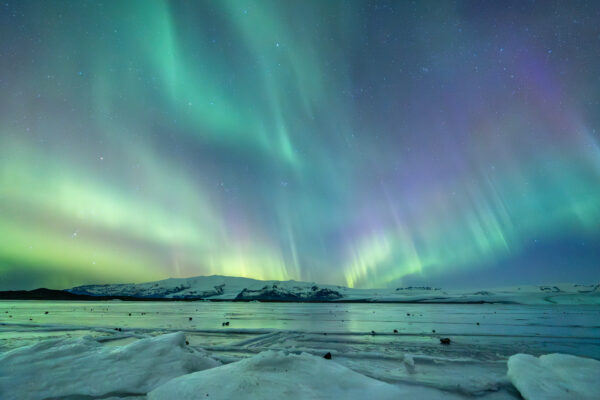 Noorderlicht Jökulsárlón IJsland