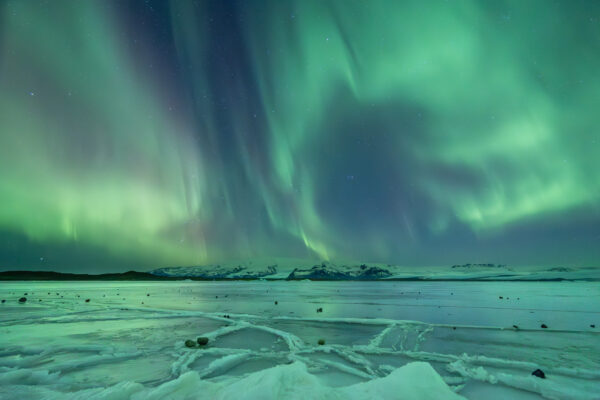 Noorderlicht Jökulsárlón IJsland